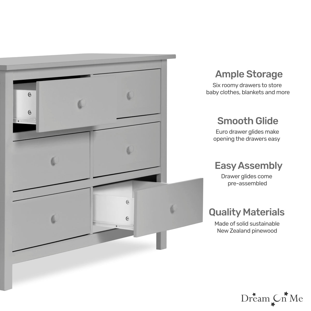 Dream On Me Cleo Double Dresser