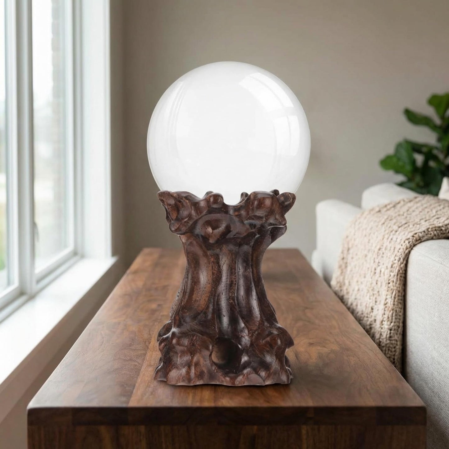 DOITOOL Wooden Sphere Stands for Display Crystal, Crystal Ball Holder Decorative Ball Display Stand Stone Rock Holder for Gemstone Sphere Globe Stone Home Decor