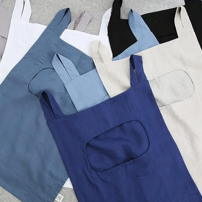 Amazhiyu 100% Linen Door Hanging Laundry Hamper Bag, 19x27 Inches