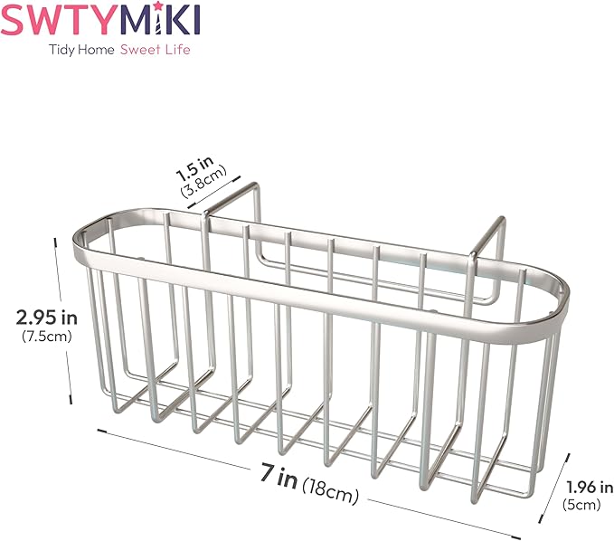 SWTYMIKI Sponge Holder for Kitchen Sink, Movable Kitchen Sink Caddy