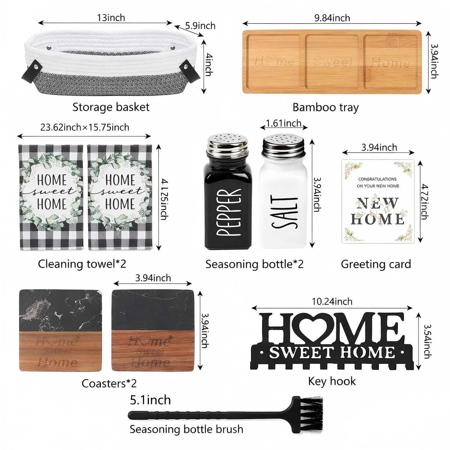 Hoomast House Warming Gifts New Home, 10 Pcs Housewarming Gift Ideas, New House Gift Basket for Homeowners Couples Women, Closing Gifts for Home Buyers
