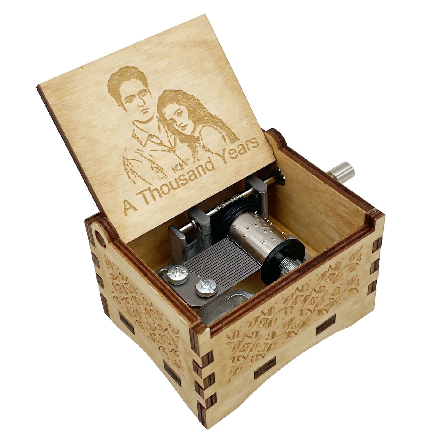 Trails Outdoor A Thousand Years Music Box Hand Crank Unique Wooden Musical Box Gifts for Christmas Birthday(A Thousand Years)