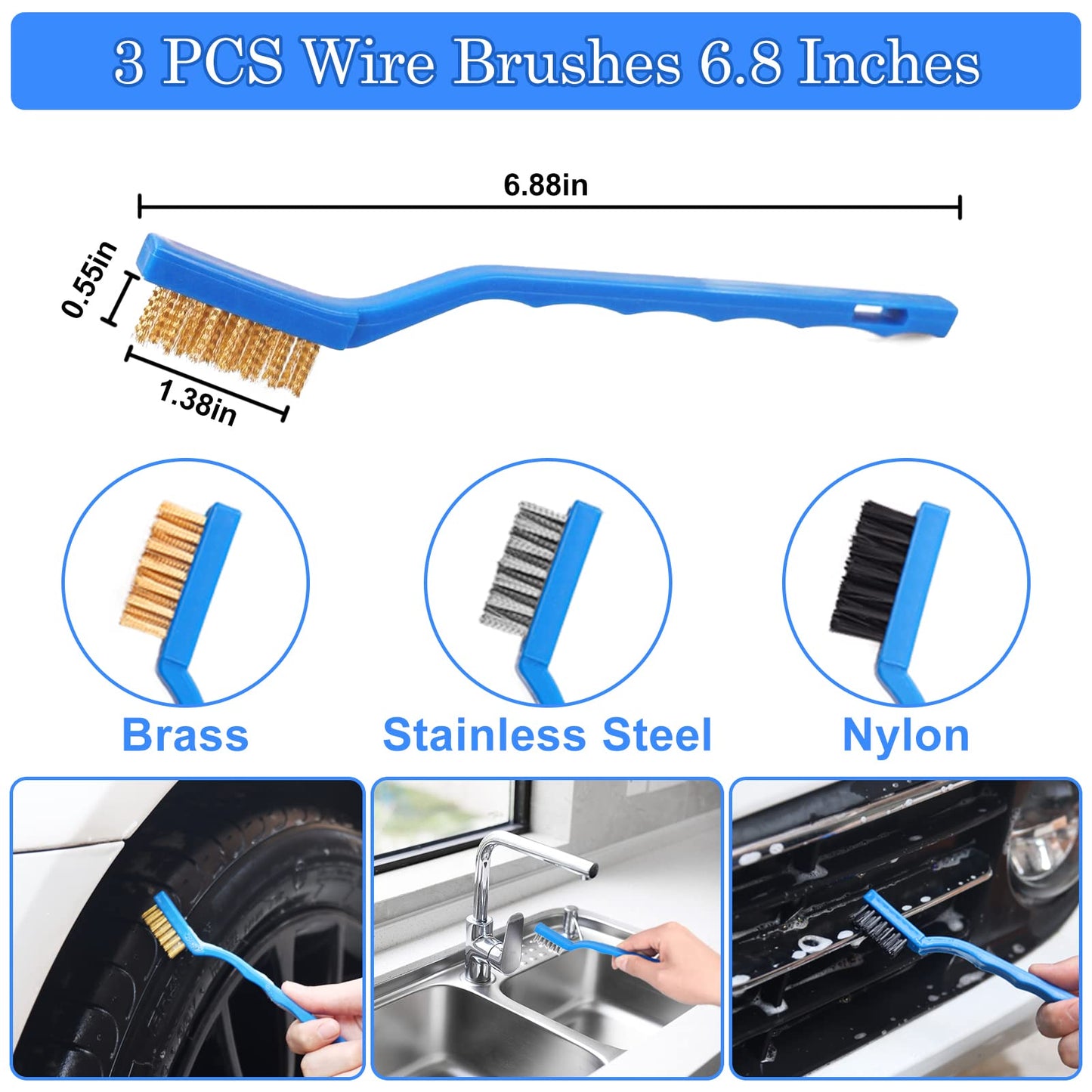 TTRCB 27Pcs Car Detailing Kit, Car Cleaning Kit, Car Detailing Brush Set, Drill Brush Set, Car Detailing Brushes, Car Wash Kit, Car Accessories, Car Cleaning Supplies for Interior, Exterior, Wheels