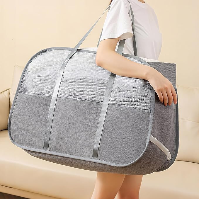 Large Collapsible Laundry Hamper, Breathable Mesh Design, Sturdy Steel Frame
