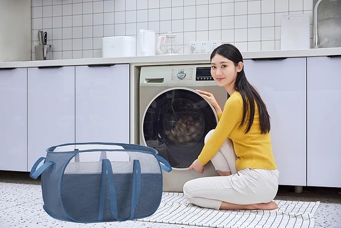 pop-up laundry basket,with Durable Handles collapsible Mesh laundry Hamper