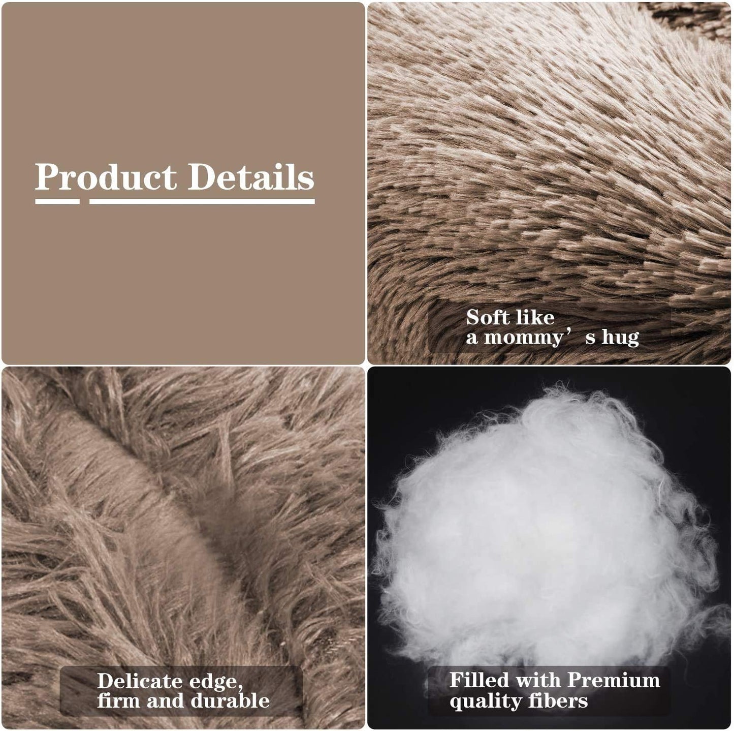 Comfortable Round Plush Dog Beds, Calming Dog Bed (L/XL/XXL/XXXL) for Small Medium and Large Dogs