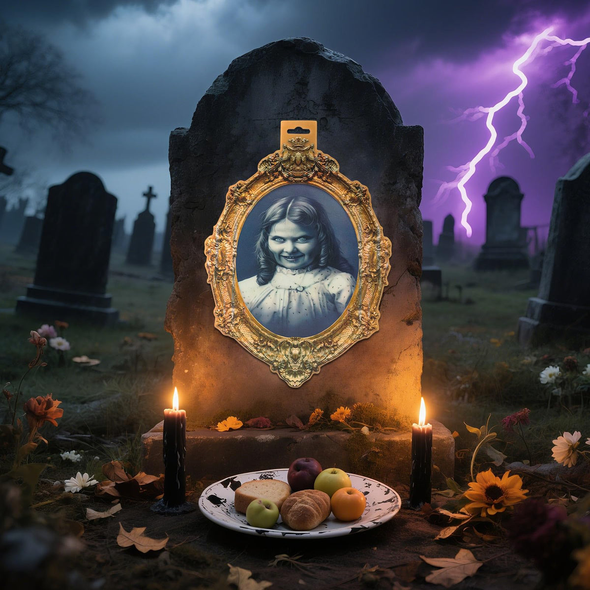 YBB 8Pcs Halloween 3D Changing Face Moving Pictures, Horror Portrait Frame Scary Photo with Hanging Hole Creepy Wall Decor for Home Castle Haunted Mansion House Halloween Party