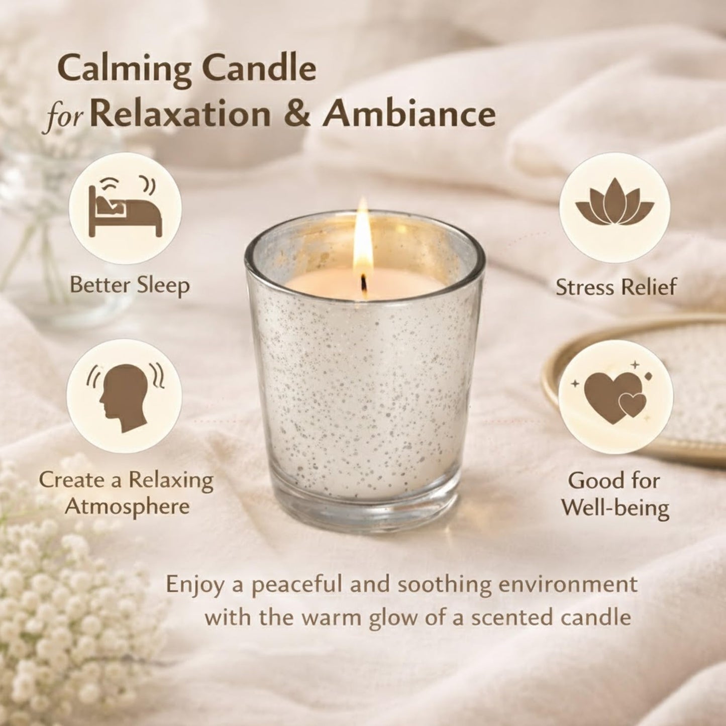 Hosley Set of 12 Silver Mercury Filled Glass Votive Candles. Ideal Gift for Weddings, Bridal Showers, Parties, Home Decor, and Special Events