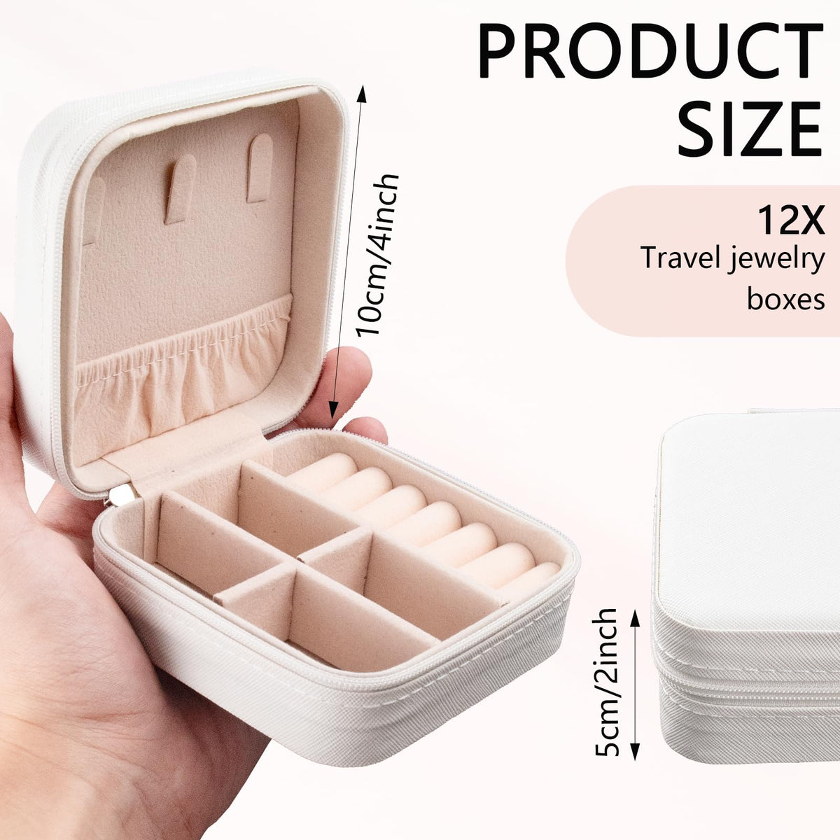 QUYLIXX 12 Pcs Mini Travel Jewelry Case Bridesmaid Proposal Gift Boxes Small Jewelry Organizer PU Leather Earring Organizer Box Bulk Travel Accessories Portable Travel Jewelry Holder