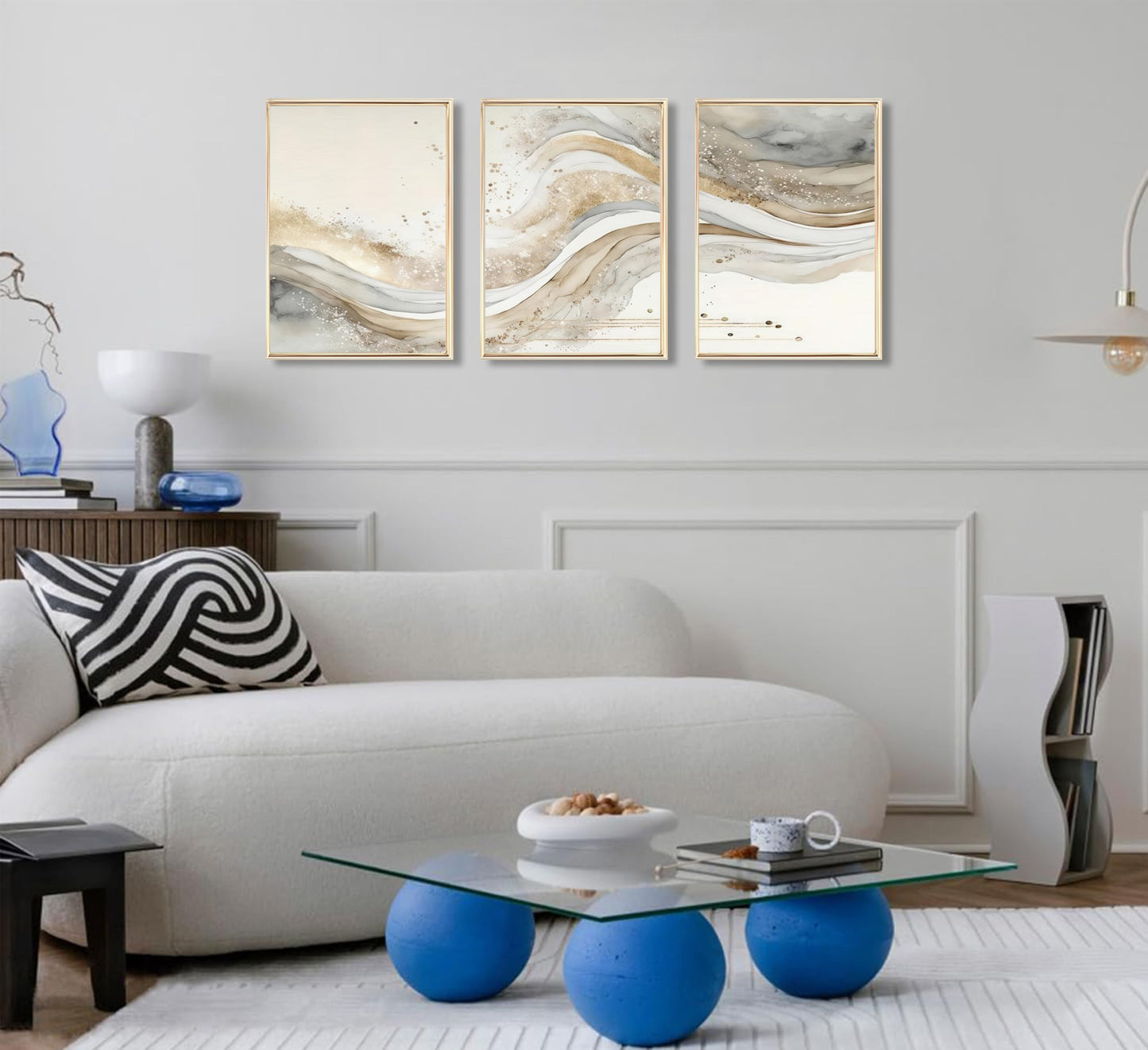 3Pcs Gold Abstract Marble Canvas Wall Art Modern Grey and Gold Fluid Painting Picture Wall Decor neutral Marble Poster Print Artwork for Bedroom Living Room Office Hotel Home Decoration