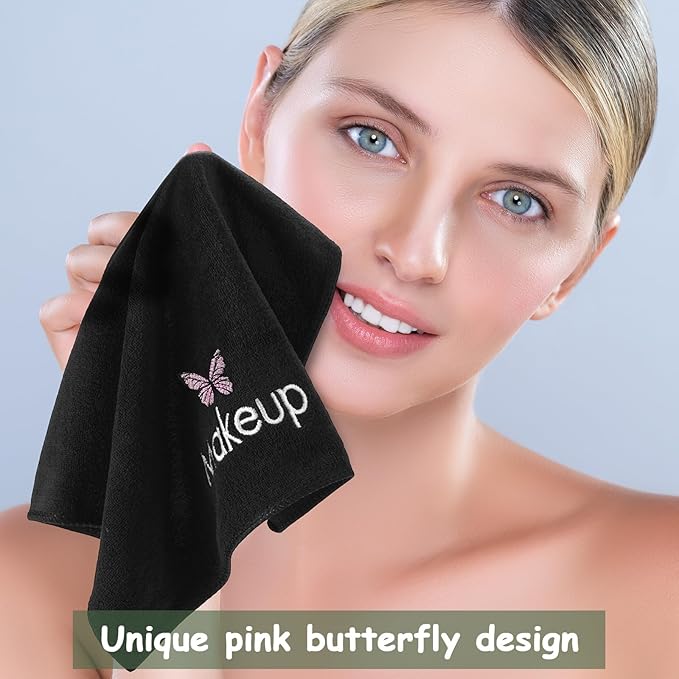 Shimeyao 20 Pack Makeup Towels Black Makeup Washcloths