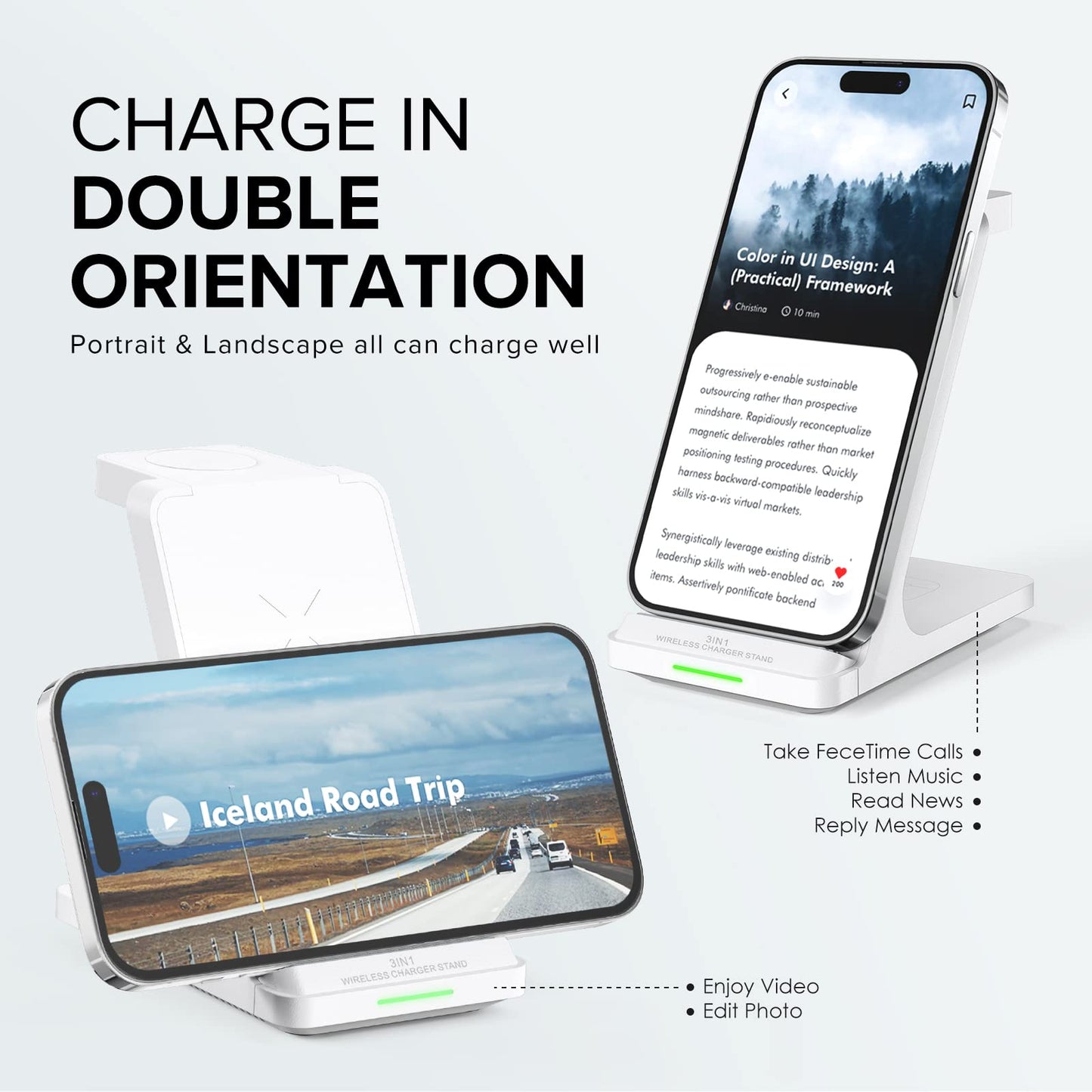 Wireless Charging Station, 3 in 1 Fast Wireless Charger Stand for Multiple Devices Apple Watch Ultra Series 11 10 9 8 7 6 SE 5 4 3 2, iPhone 17 16 15 14 13 12 11 Pro Max/Plus/Air/X/XS/XR/SE, Airpods