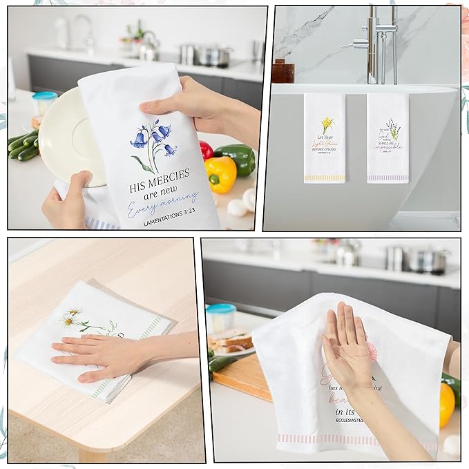 GROBRO7 Bible Floral Hand Towel