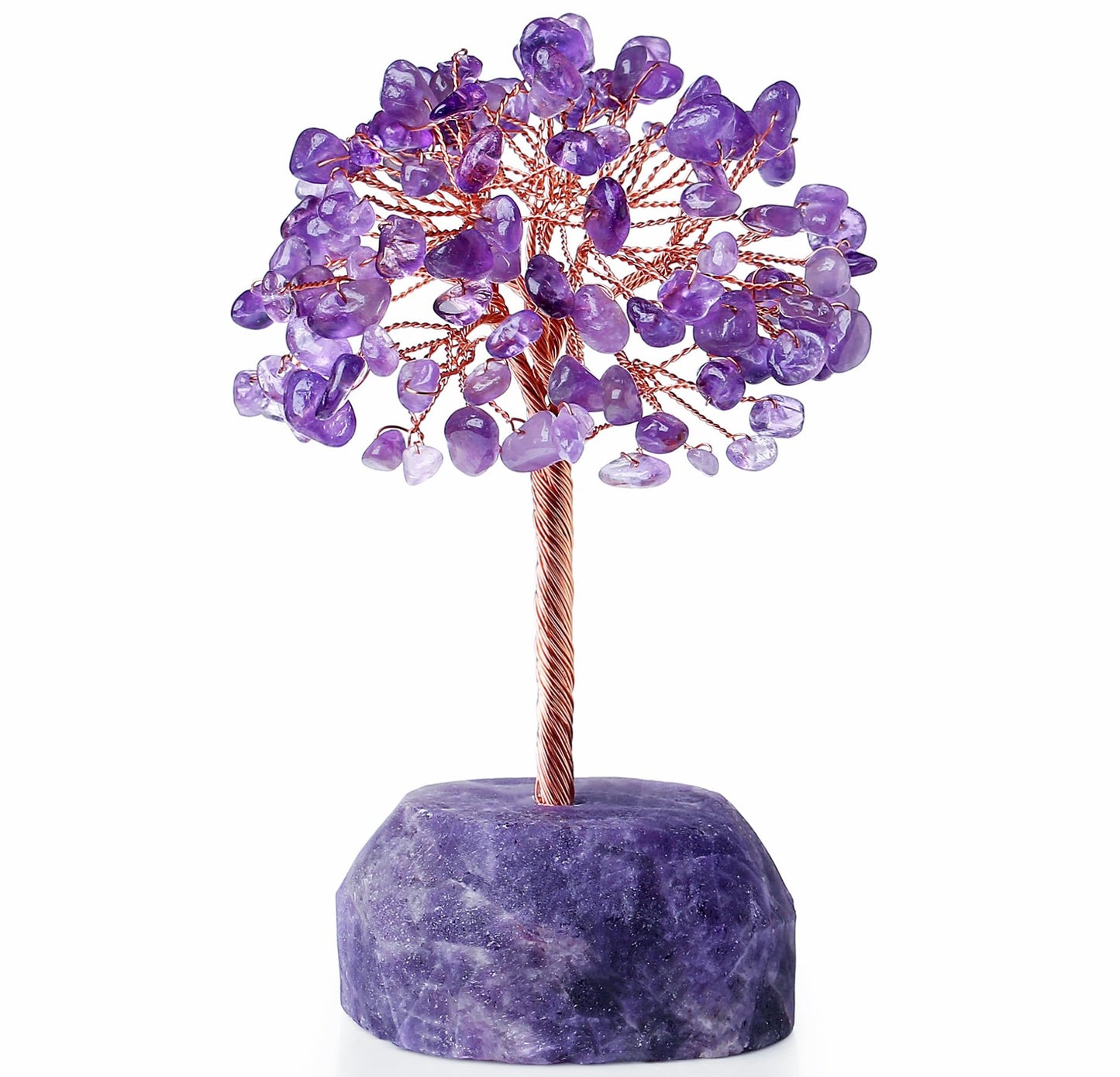 YATOJUZI 4.7"-5.1" Amethyst Crystal Money Tree,Purple Desk Cubicle Decorations Office Room Decor for Women,Meditation Accessories Reiki Gifts for Women,Crystals and Healing Stones,Tree of Life