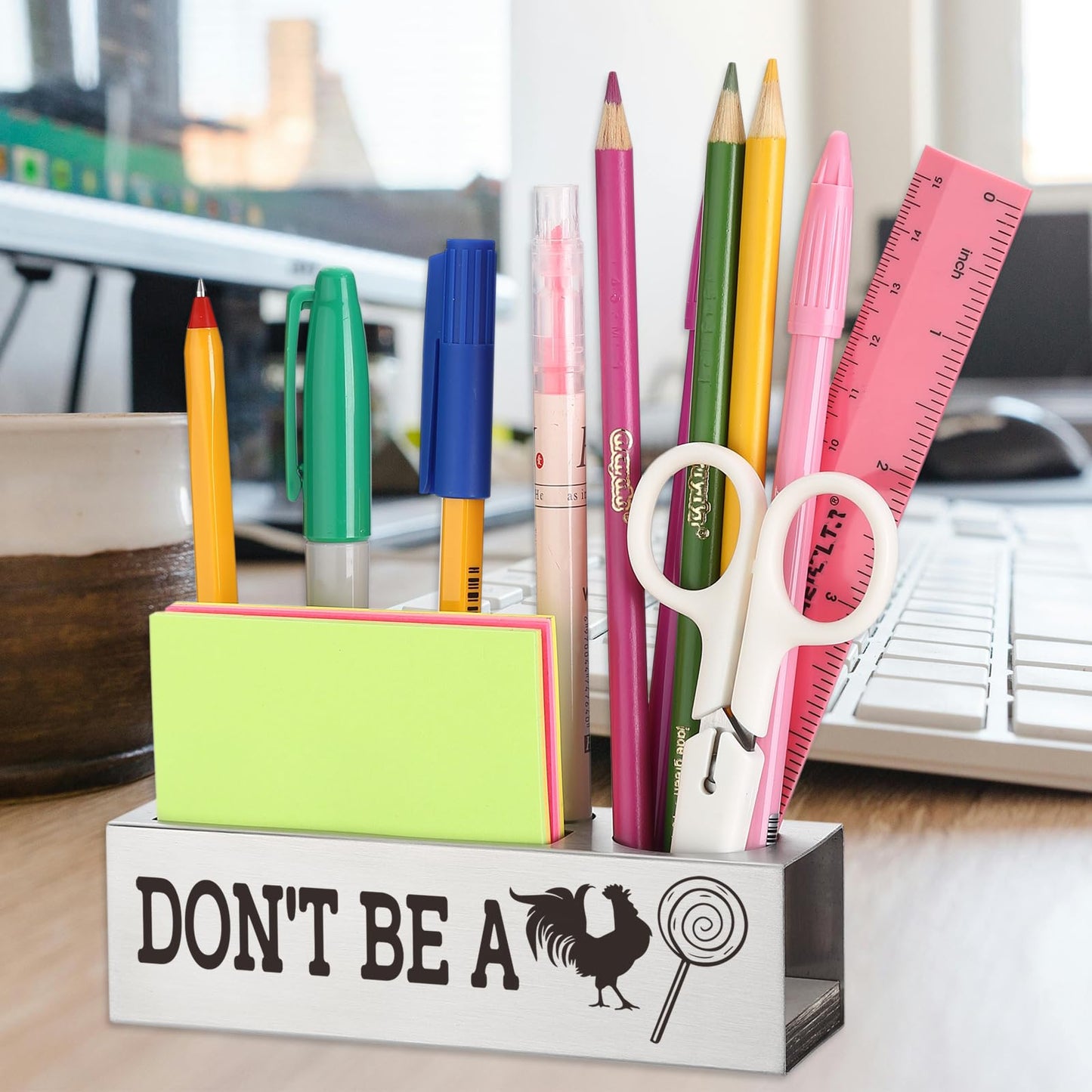 TRCENDE Humor Office Desk Gift for for Women Bosses Managers Coworkers Colleagues Boss Lady Supervisor Team Employee, New Job Novelty Sarcastic Hilarious Gift Ideas, Pen Holder for Office Desk XB518