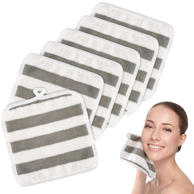 SINLAND Microfiber Facial Cloths Fast Drying Washcloth 8inch x 8inch Absorbent