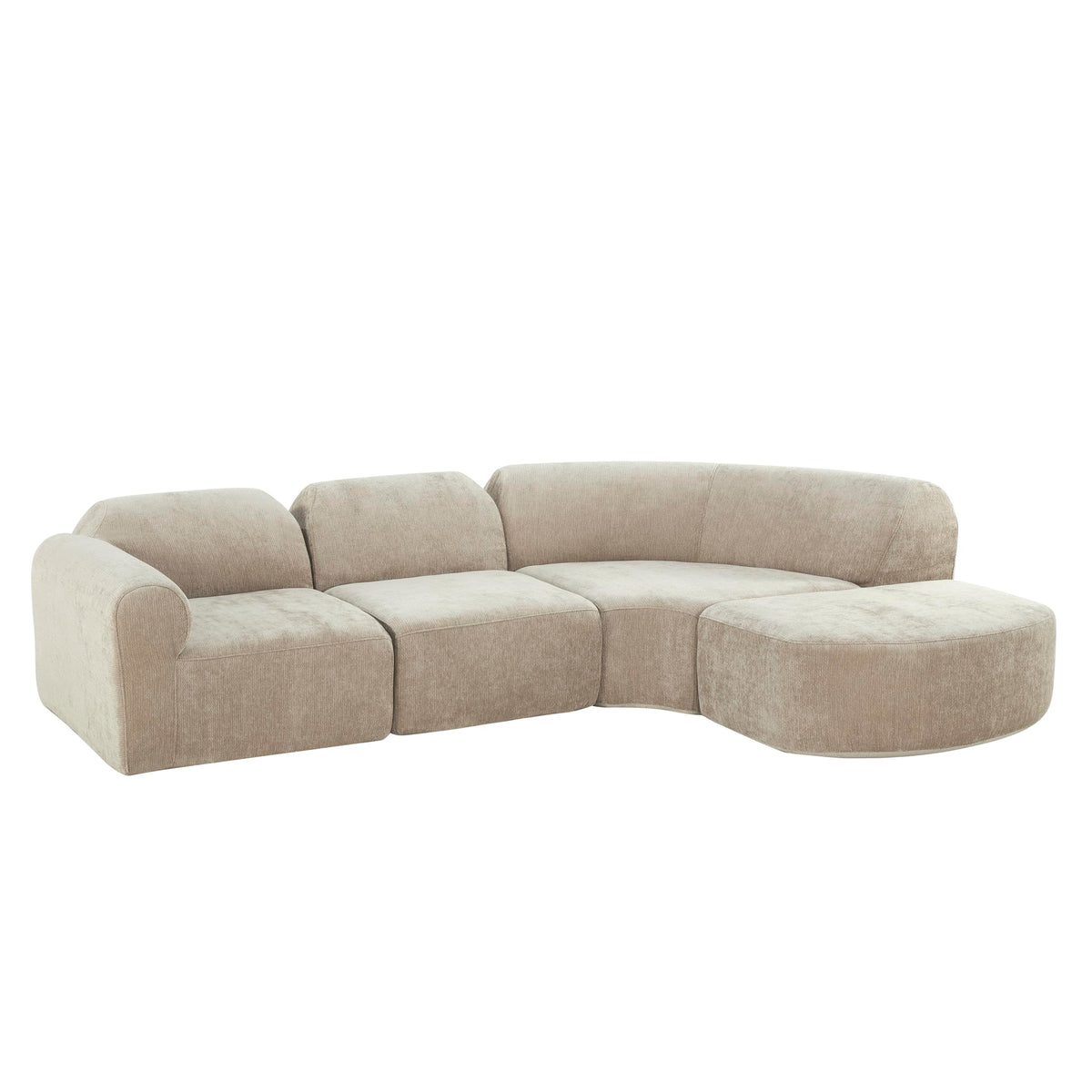 Christopher Knight Home Midel 111" Modular L-Shape Sofa Couch with Chaise Lounge, Modern Boneless Sofa for Living Room, Fabric Upholstered Cloud Couch with Deep Seat, Dark Beige