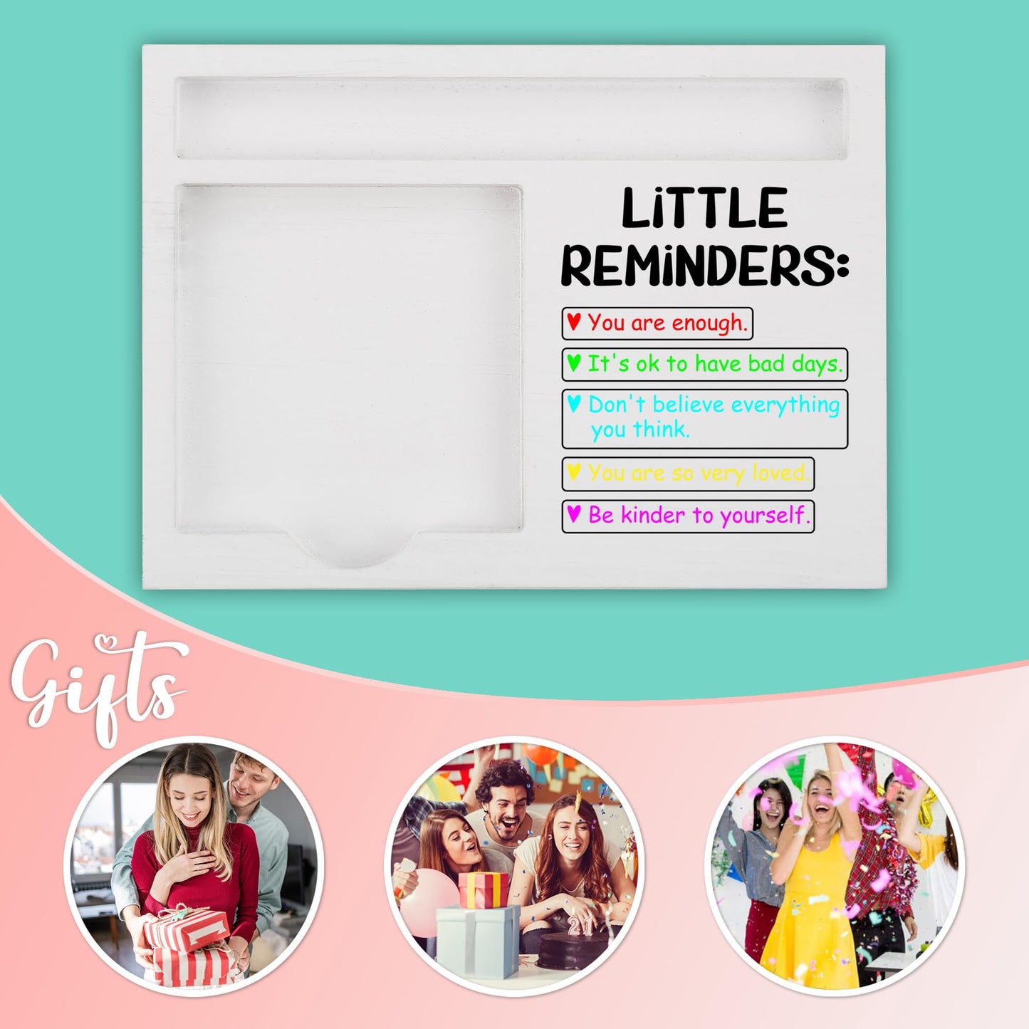 Little Reminders Sticky Note Holder for Desk, Motivational Office Organizer for Women Men, Inspirational Gifts for Coworker Friend Teacher Nurse, Birthday Christmas Appreciation Gift - FTB321
