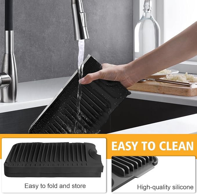 24-Inch Kitchen Sink Splash Guard Mat | 7° Slope