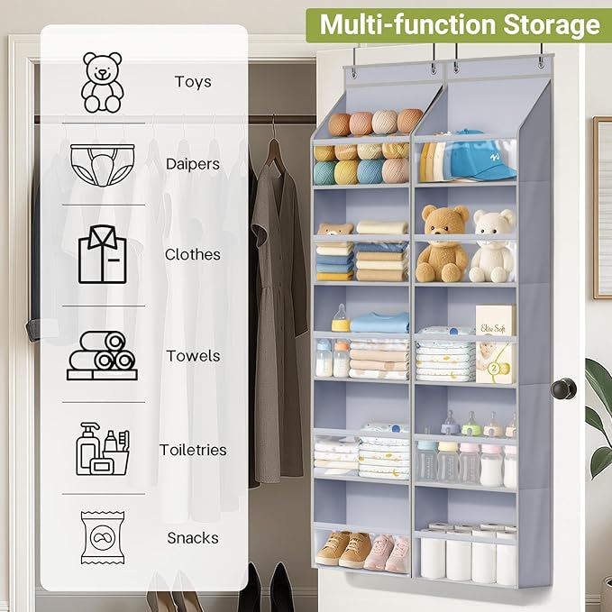 AOODA 2 Pack Over the Door Organizer, Large Capacity Closet Door Hanging