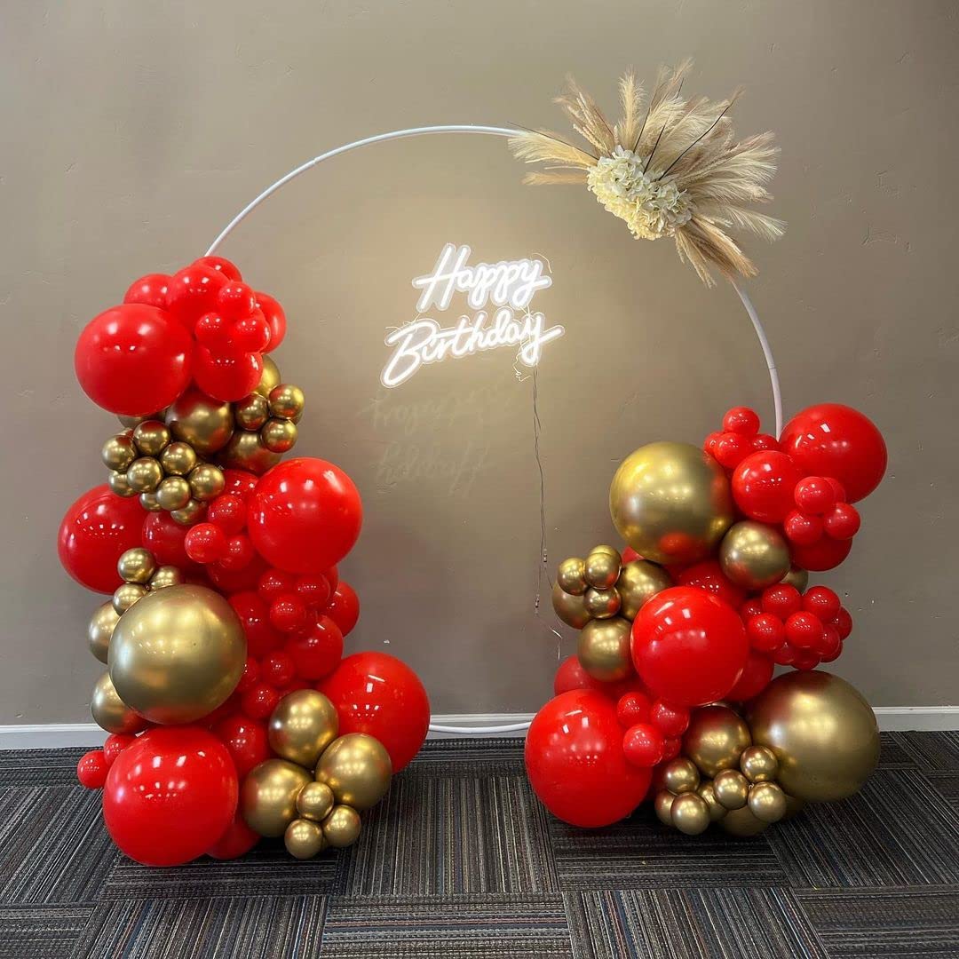 Bezente Red Balloons Latex Party Balloons - 100 Pack 12 inch Round Helium Red Balloons for Christmas New Years Casino Theme Wedding Birthday Patriotic Party Decorations