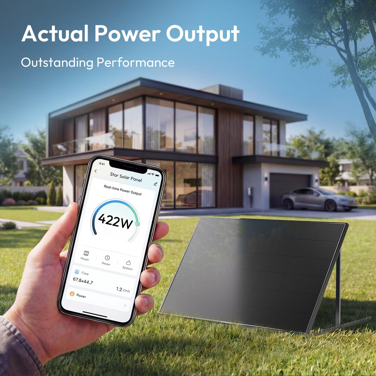 430W Bifacial Solar Panels,UL61730 Certified 24V High Efficiency Solar Panel with A+ Grade Solar Cells for Residential Farm Garden Off Grid Home
