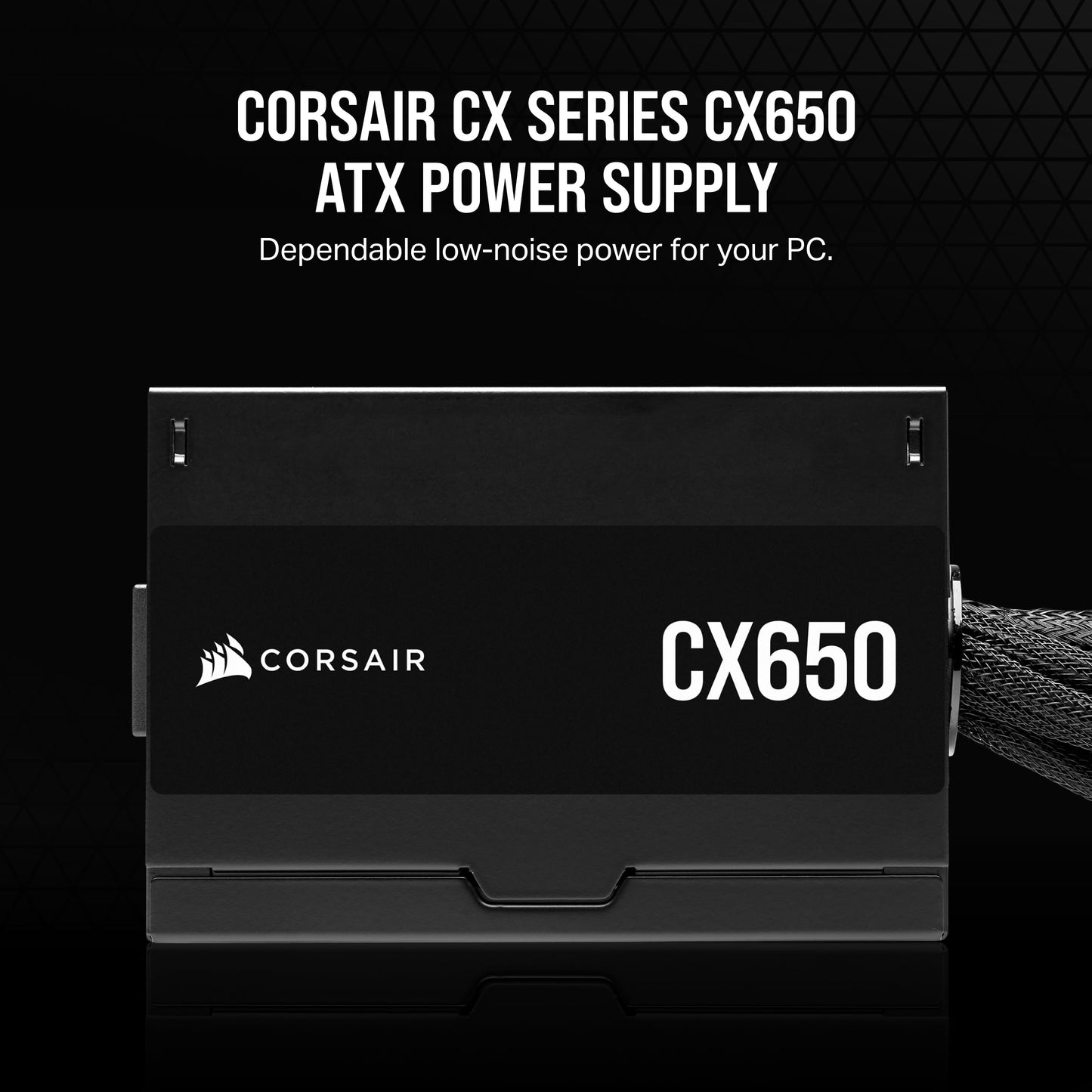 CORSAIR CX650 80 PLUS Bronze Non Modular Low-Noise ATX 650 Watt Power Supply - UK - Black