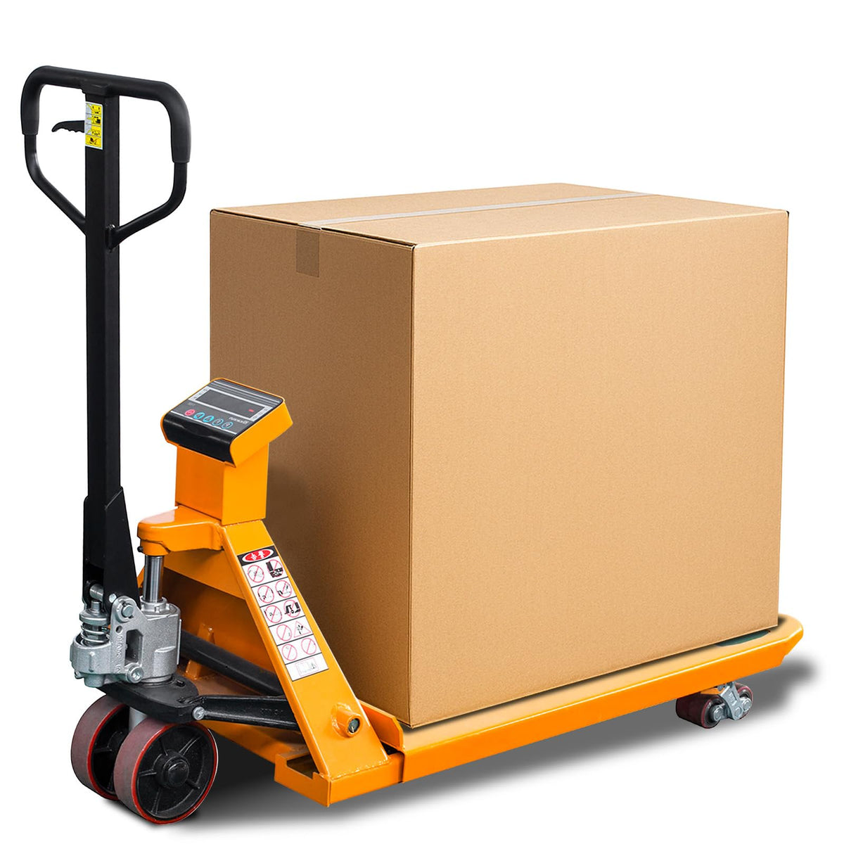 Kaixun Pallet Jack Scale, 6600lbs Capacity, 45" x 27" Forks, LCD Display, Lb/Kg Switchable Hand Pallet Truck With Electronic Scale, PU wheels, 0.1% Accurate, High Capacity for Warehouse and Industrial