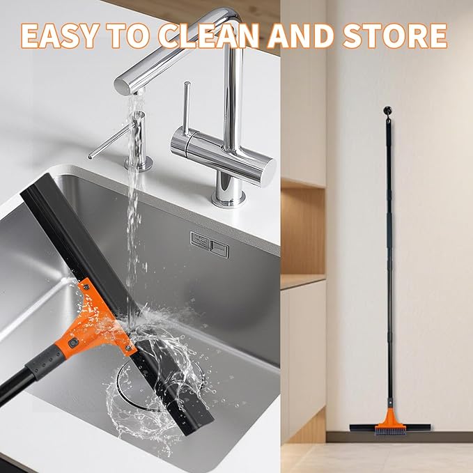 Rubber Floor Squeegee for Concrete Tile Floor, Large Water Squeegee Heavy Duty