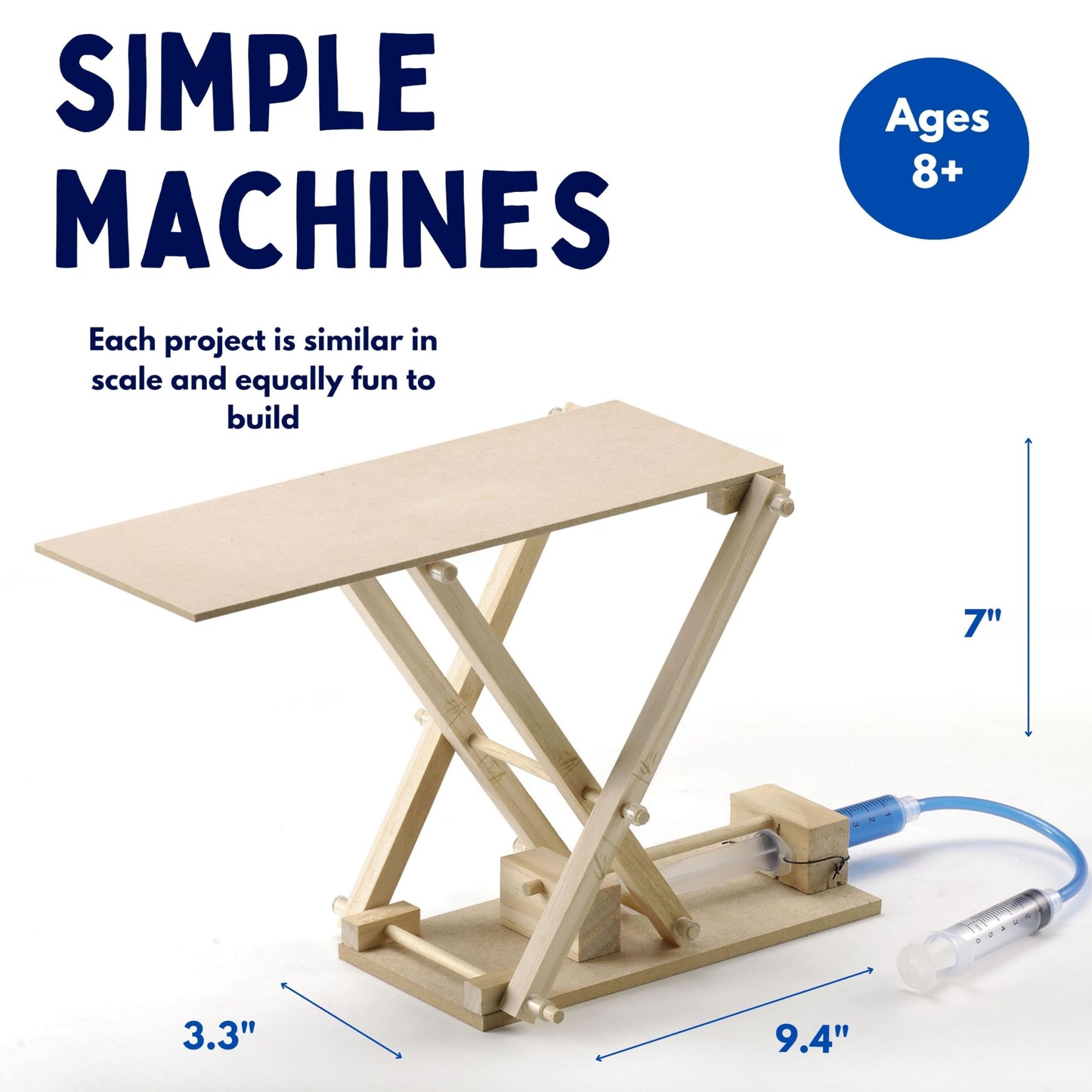 PATHFINDERS STEM Kit- Hydraulics 4-in-1– Build 4 Hydraulic Machines | Engineering Model Kit for Kids 8+ | Educational Science Toy | Learn Physics & Mechanics | Wooden DIY Project