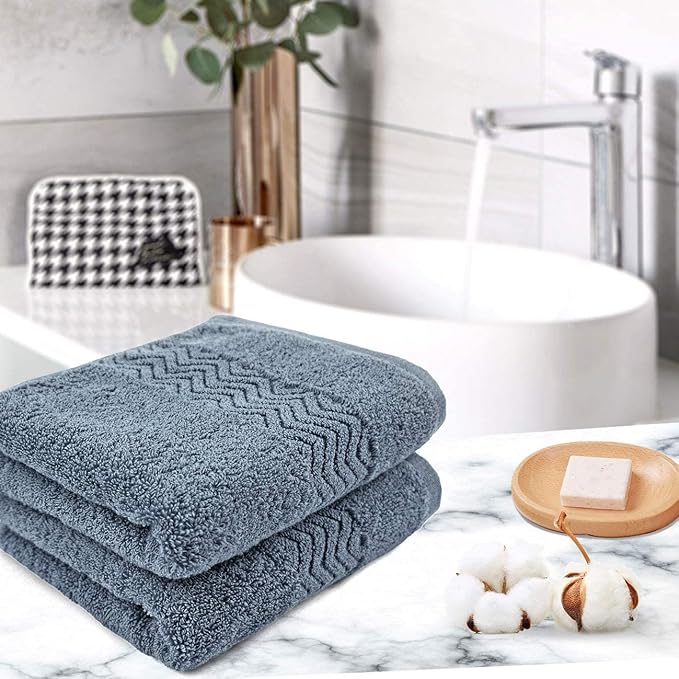 Cleanbear 100% Cotton Hand Towels, Highly Absorbent, 13 x 28 Inches