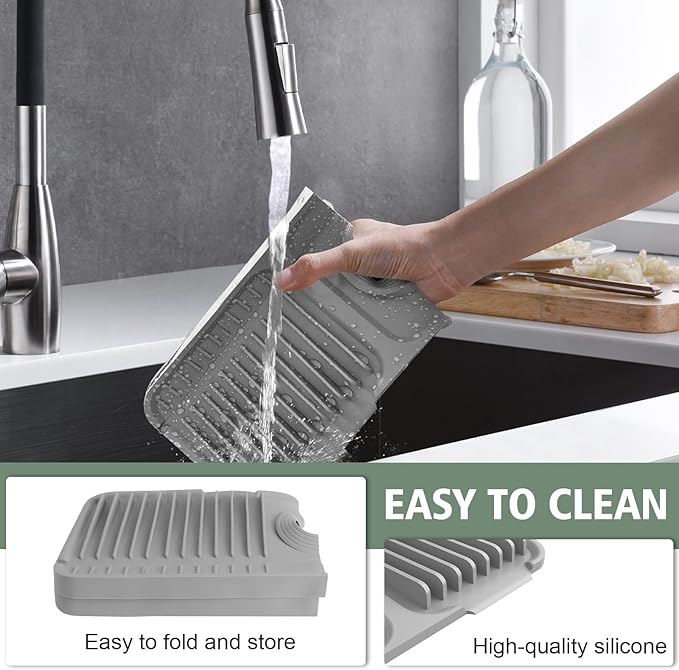 17.7-Inch Kitchen Sink Splash Guard Mat | 7° Slope