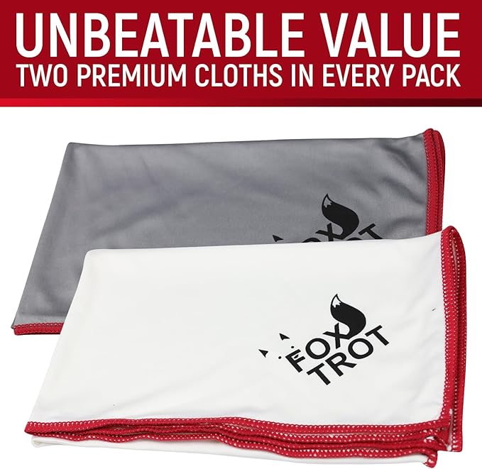 Fox Trot Large Microfiber Polishing Cloths | Streak Free, Lint Free Shine and