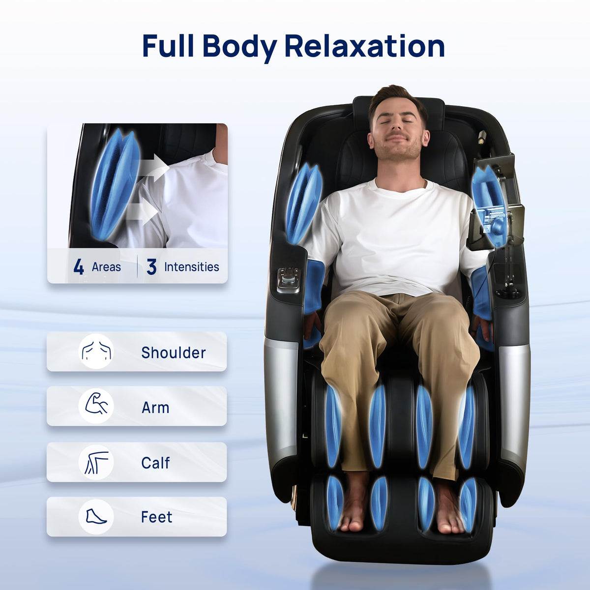 Lifevibe VAT Massage Chair Full Body VibroAcoustic Sonic Wave, SL-Track Zero Gravity Recliner with 25 Auto Modes, Smart Body Scan, Extendable Footrest, Reading Lamp, Black