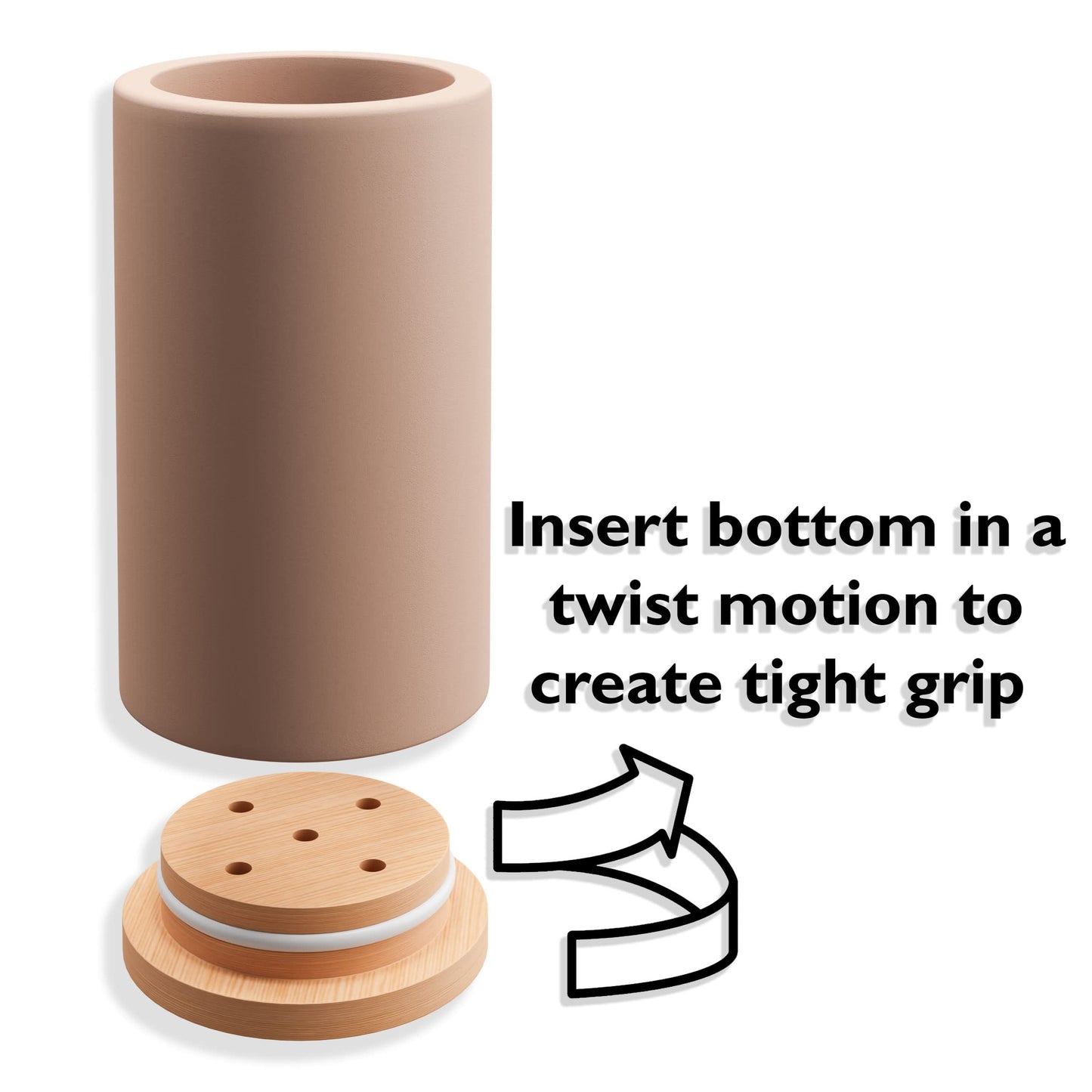 Matani Bamboo Toothbrush Holder Diatomite Tooth Brush Organizer - Storage Stand for Small Bathroom & Counter - Removable Base & Drain Holes, Water-Absorbent & Quick-Drying (Black)