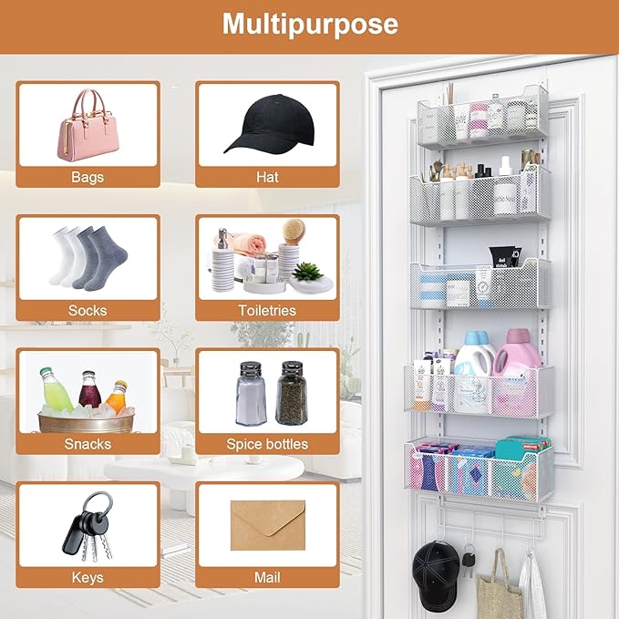 Over The Door Organizer, Metal Door Organizer Hanging