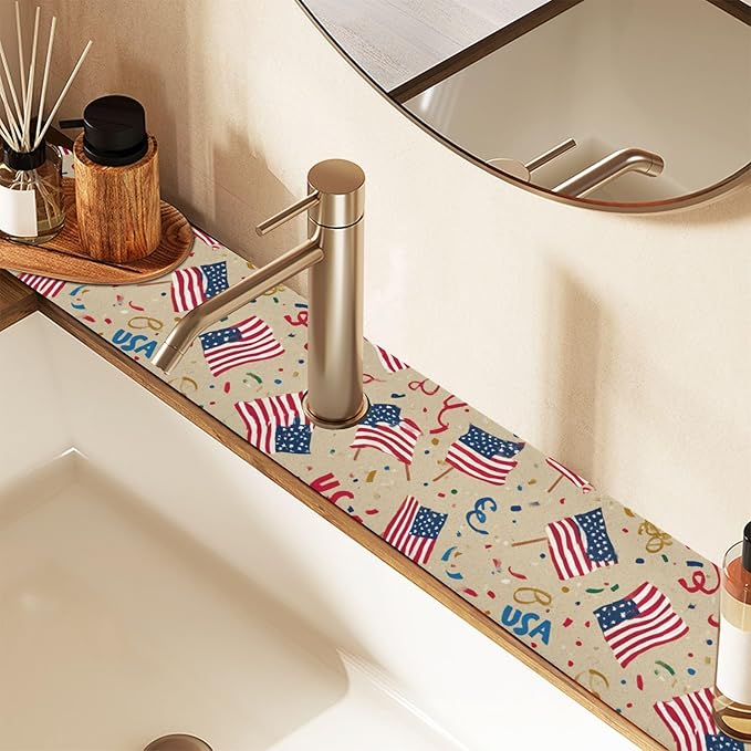 Kitchen Sink Splash Guard 2 PCS 14.7 Inch Sink Faucet Mat Splash Guard