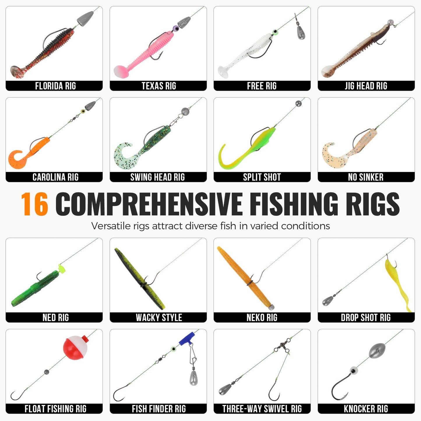 PLUSINNO Large 3 Layers Fishing Tackle Box with Tackle Included, 415Pcs Fishing Lures Kit Contains Pliers, Crankbait, Hooks, Weights & Accessories, Fishing Gear Gifts for Men Starter Kits Bass Trout