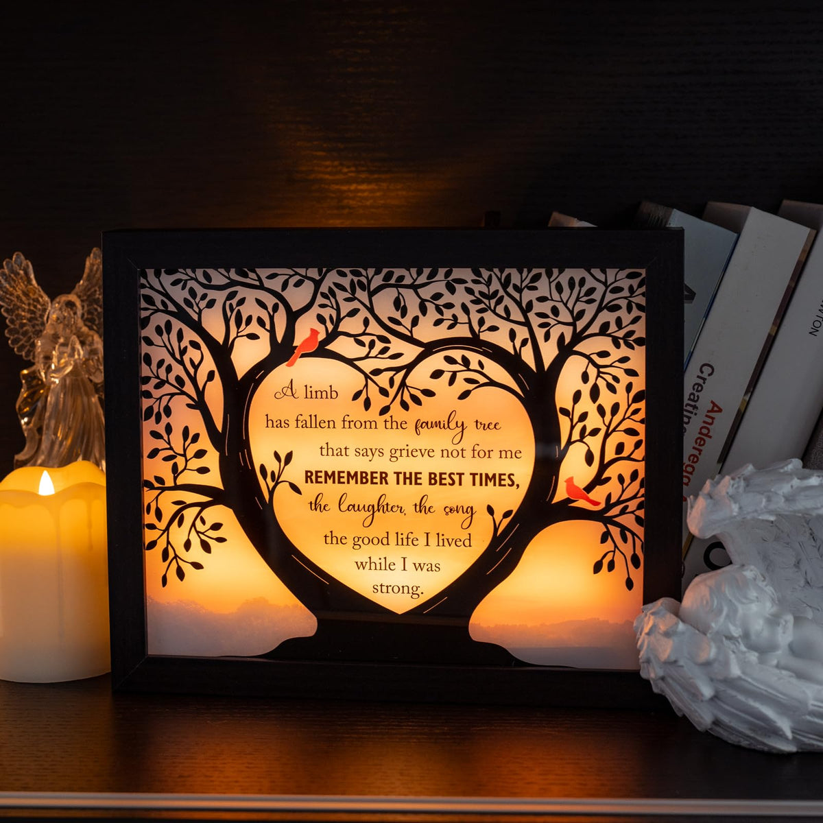 HN HAIINAA Sympathy Gift LED Memorial Shadow Box Memorial Gifts for Loss of Loved One Mother Mom Dad Father, in Memory of Loved One Gifts