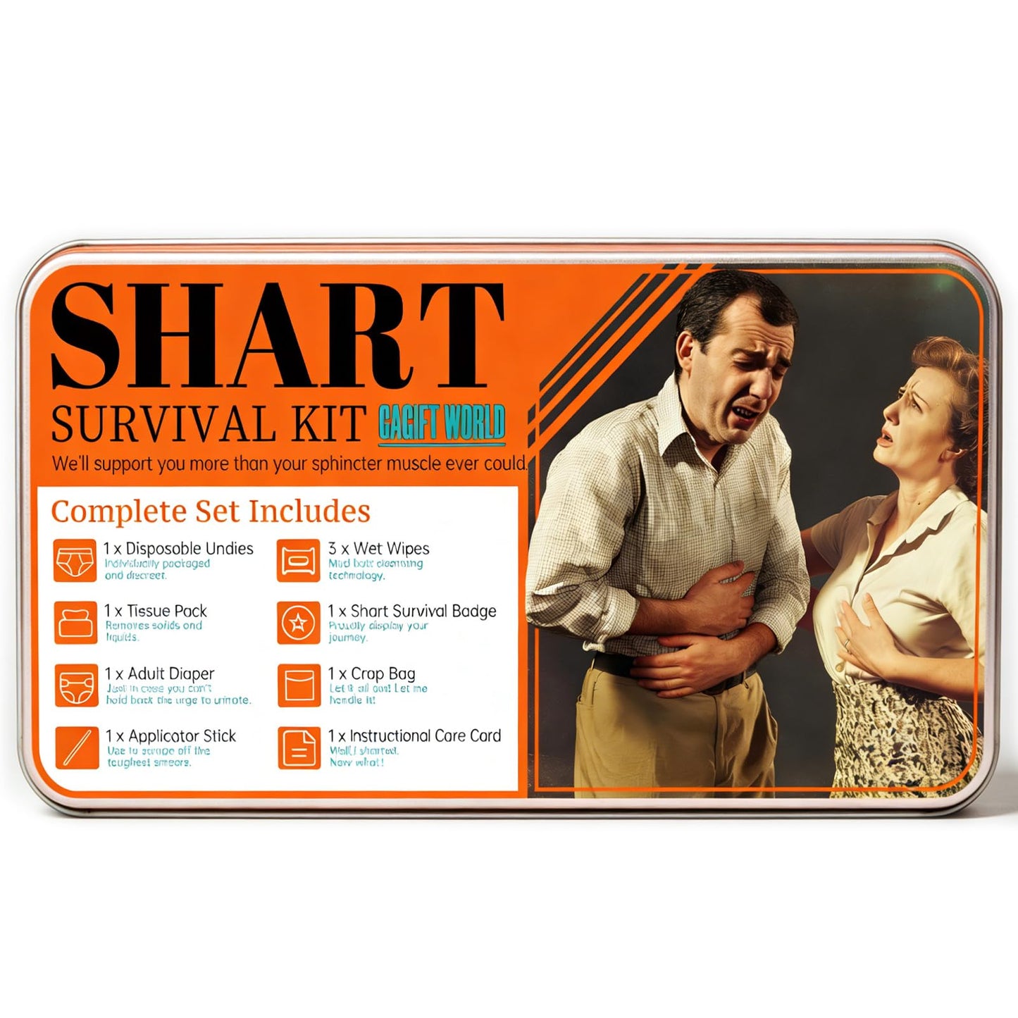 GAGIFT WORLD Sharting Survival Kit, Emergency Shart Kit Funny White Elephant Gifts Exchange Ideas for April Fools' Day Novelty Prank Gag Gift for Adults Christmas Birthday Gifts for Men and Women