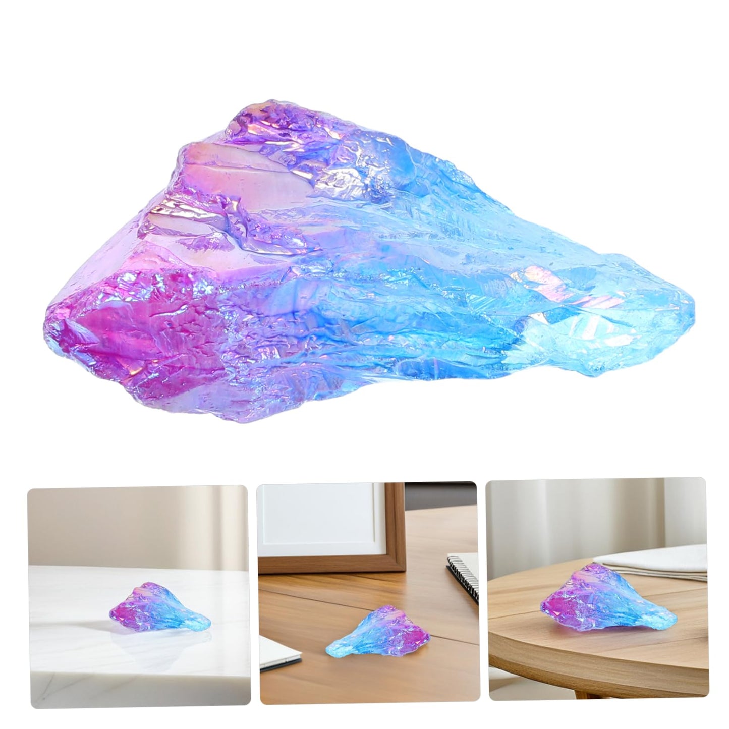 YOSADIER Natural Crystal Stone Column Ornament 2.16 Inch Clear Decorative Art Craft for Home Office Desktop Meditation and Collectible Gift