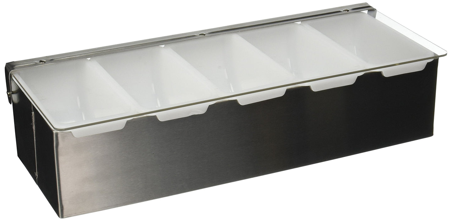 Winco Condiment Holder, 5 Compartment, S/S Base