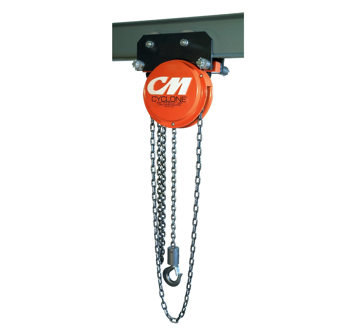 CM 4792 Cyclone Army Type Manual Plain Trolley Hoist