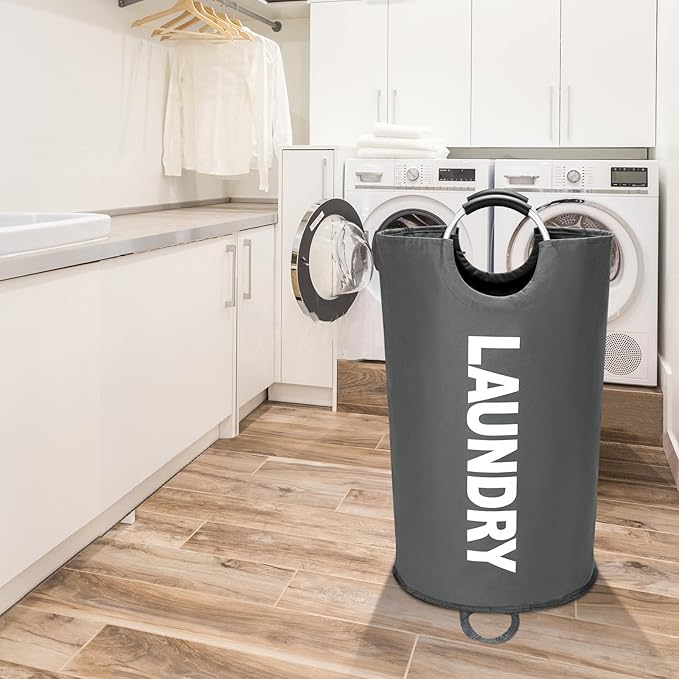 125L X-Large Laundry Basket, Freestanding Tall Clothes Hamper, Collapsible