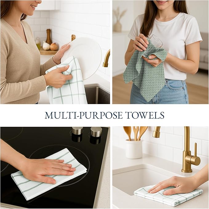 LANE LINEN Cotton Kitchen Towels Set, Quick-Drying Dish Towels, Premium Hand