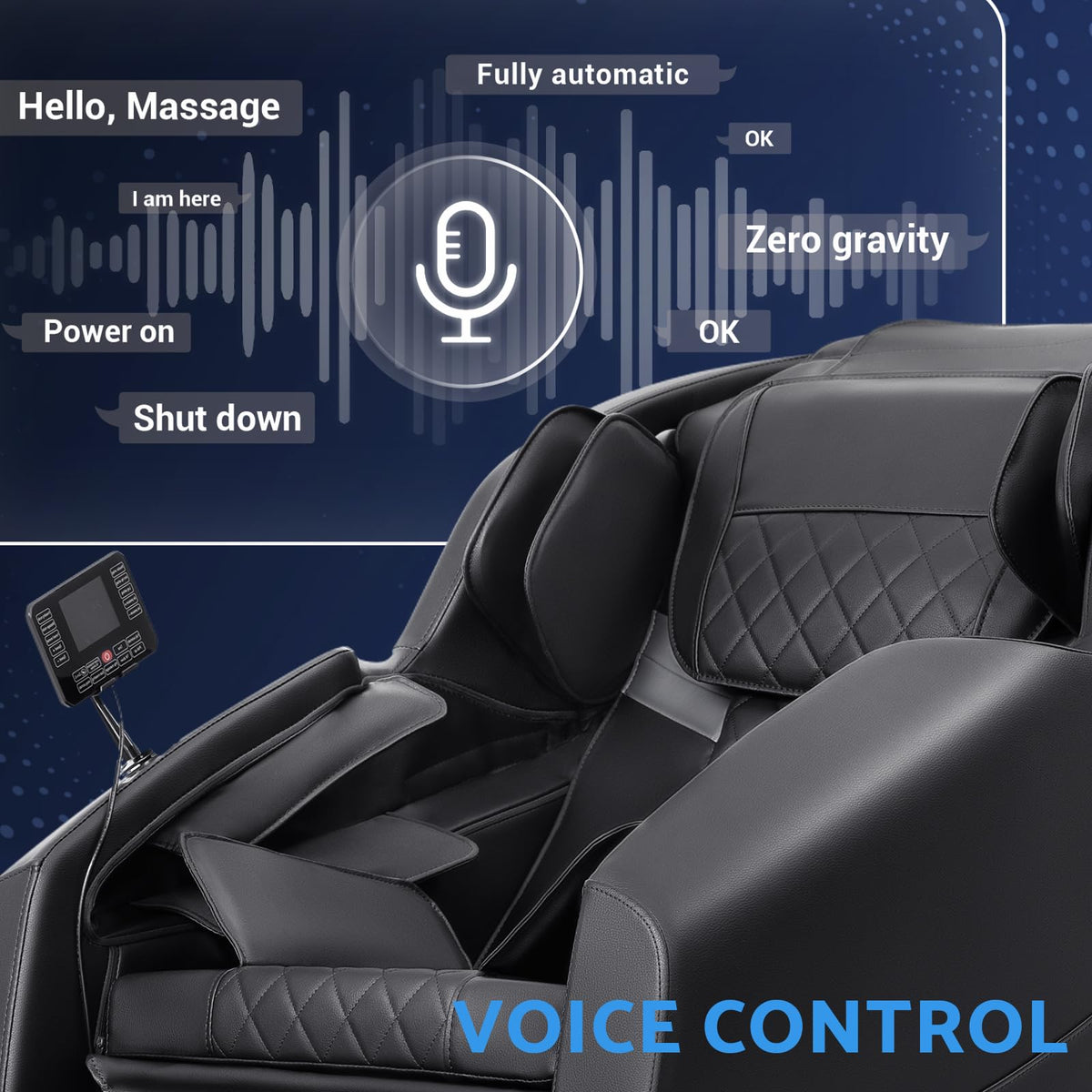 Massage Chair, Zero Gravity Full Body Massage Chair, Shiatsu Recliner with 14 Massage Points, Lumbar & Calf Heating, 20 Auto Modes, Spacious Massage Area, Bluetooth Speaker, Touch Screen Controller