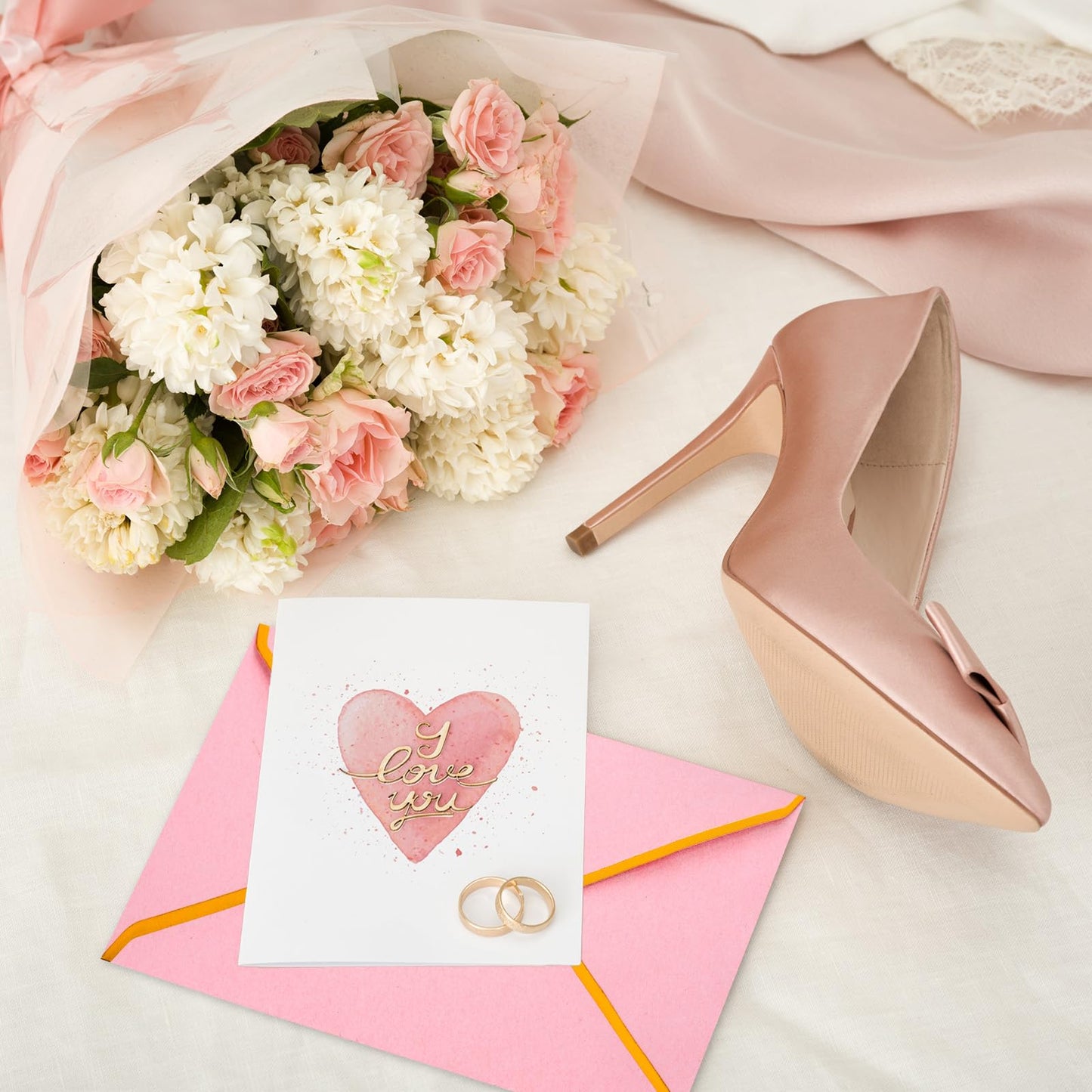 Whaline 50 Pcs Business Envelopes Pink Envelopes V Flap with Gold Foil Border Gift Card Envelopes Self-Adhesive Seal Luxury Mailing Envelopes for Office Valentine Wedding Baby Shower Bridal Birthday