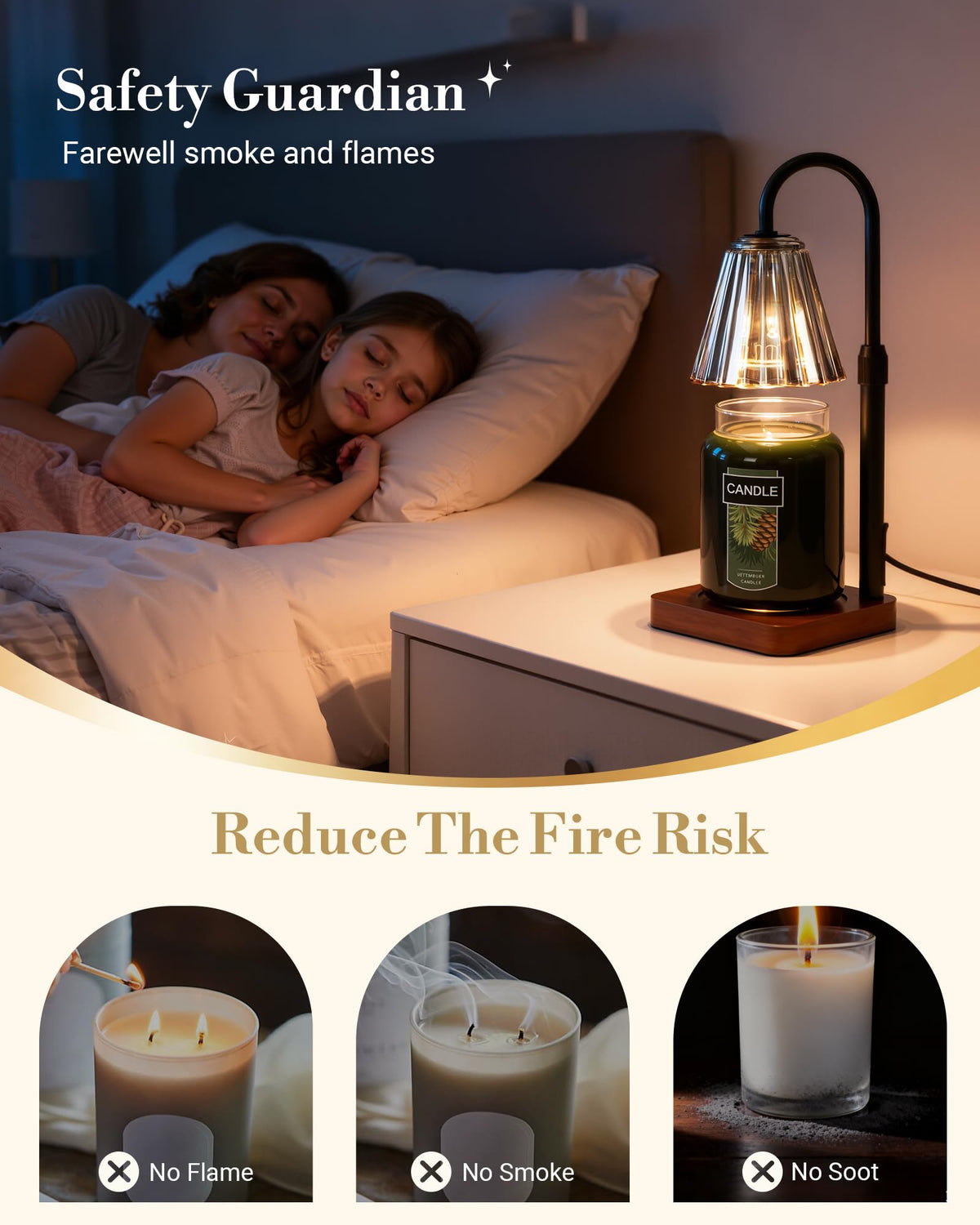Marycele Black Candle Warmer Lamp with Timer & Dimmer Adjustable Height for Candle Jars, Mothers Day Gifts for Mom Birthday Gifts for Women Sister, Wax Candle Lamp Warmer Home Decor with 2 Bulbs