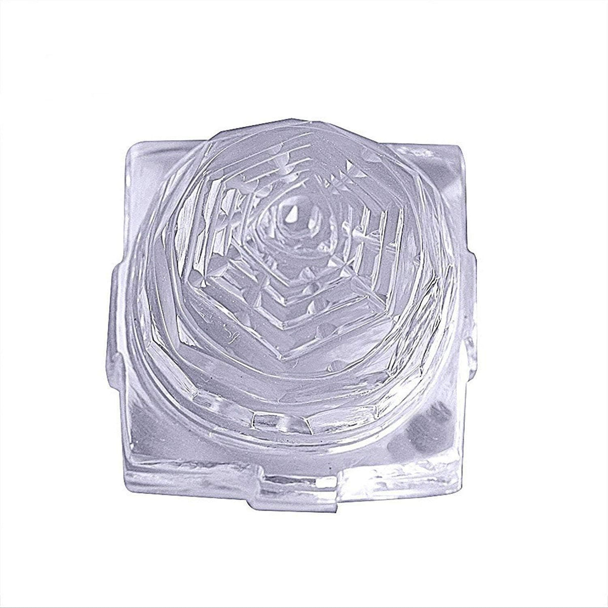 GRI9 Shree Yantra Crystal Natural Clear Quartz for Wealth & Prosperity Auspicious Handcrafted Small Sculpture Statue (0.70 Ounces Approx)