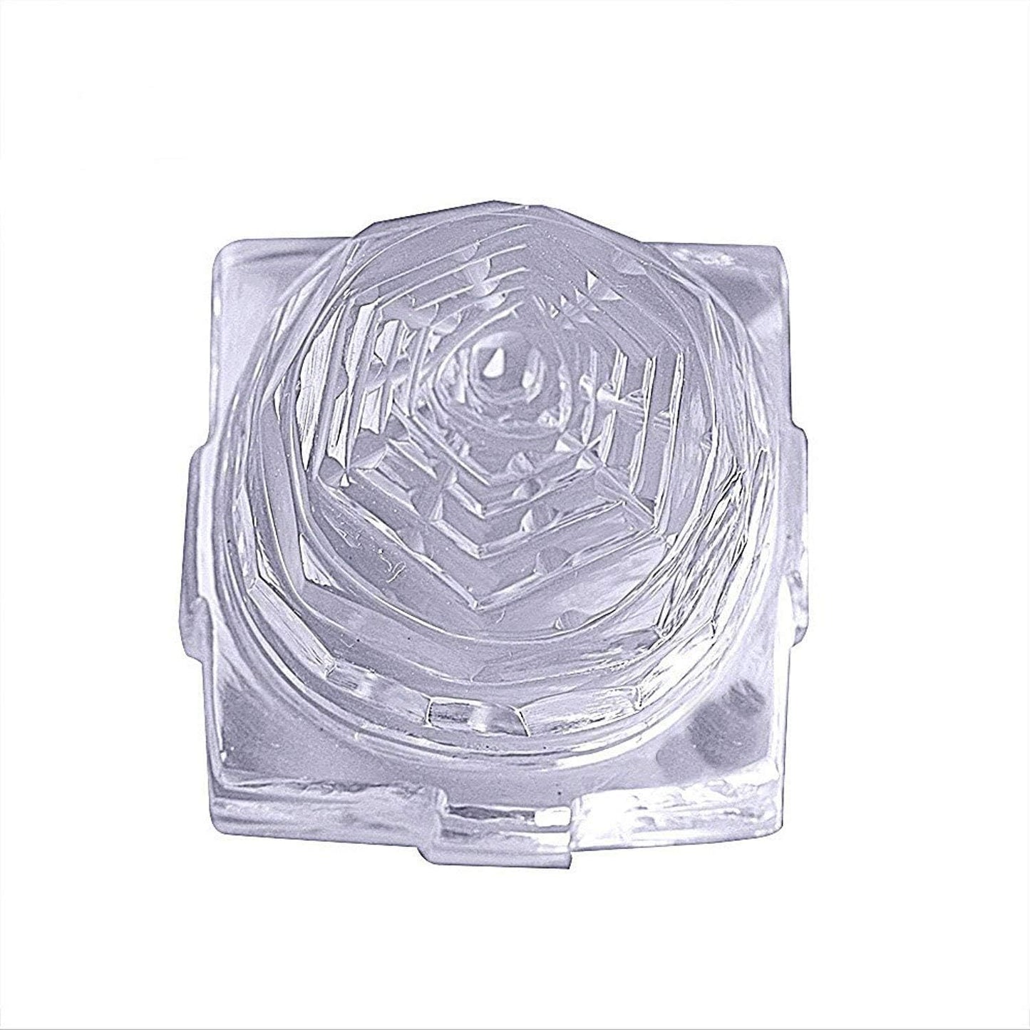 GRI9 Shree Yantra Crystal Natural Clear Quartz for Wealth & Prosperity Auspicious Handcrafted Small Sculpture Statue (0.70 Ounces Approx)